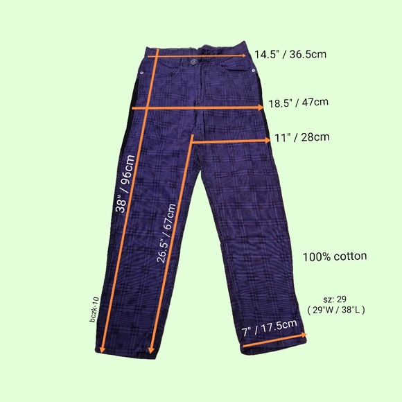 😈 vintage purple plaid jeans - Picture 2 of 7